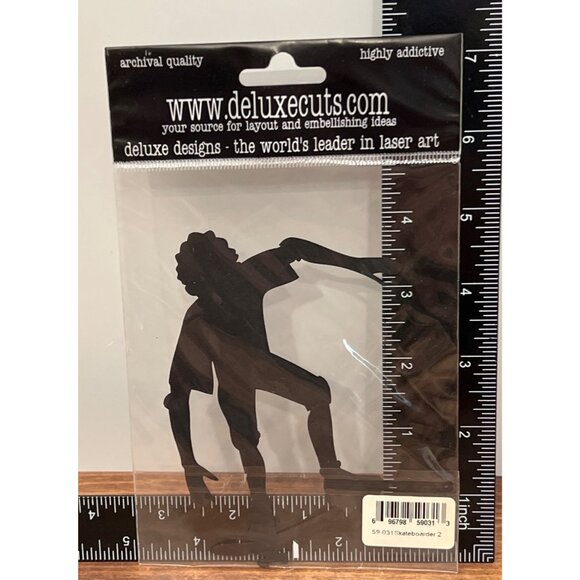 Deluxe Cuts Laser-Cut BOY ON SKATEBOARD 2 59-031 EMBELLISHMENT DIE CUT - Picture 2 of 2